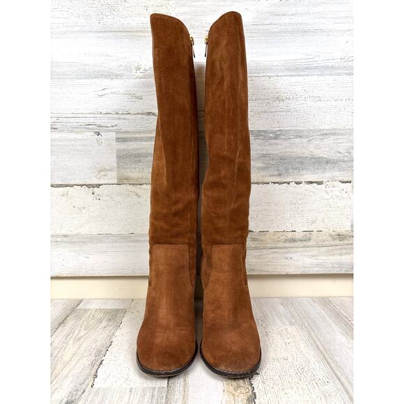 Coach Womens 8.5 Chestnut Brown Ombre Suede Heeled Knee High Designer Boots - Picture 4 of 9